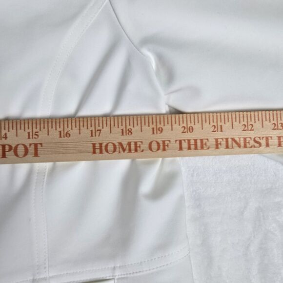 Ruby Rd White Cropped Blazer Women Size 14 White Tailored Pattern Jacket - Picture 9 of 9